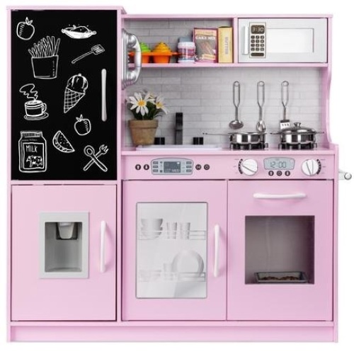 Pretend Play Kitchen Wooden Toy Set for Kids with 7 Accessories - Appears New  - Lot 551