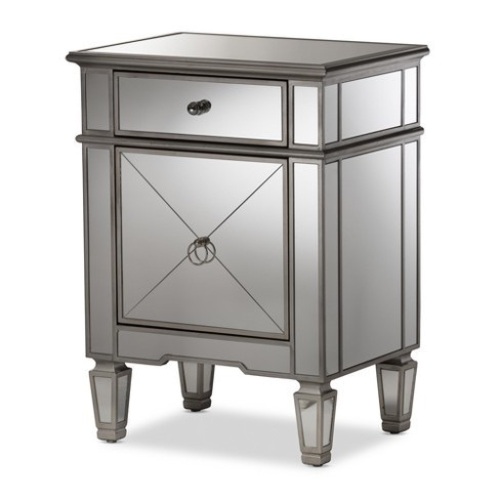 Hollywood Glamour Style Mirrored Nightstand - Appears New - Lot 95