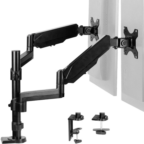 VIVO Dual Monitor Pneumatic Spring Sit-Stand Desk Mount for 2 Screens up to 32" - Appears New  - Lot 356