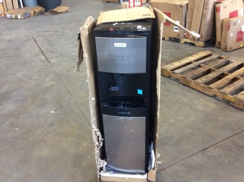Igloo Stainless Steel Water Cooler Dispenser, Holds 3 & 5 Gallon Bottles, 3 Temperature Spouts, No Lift Bottom Loading - E-Comm Return, Unknown Condition, Untested  - Lot 442