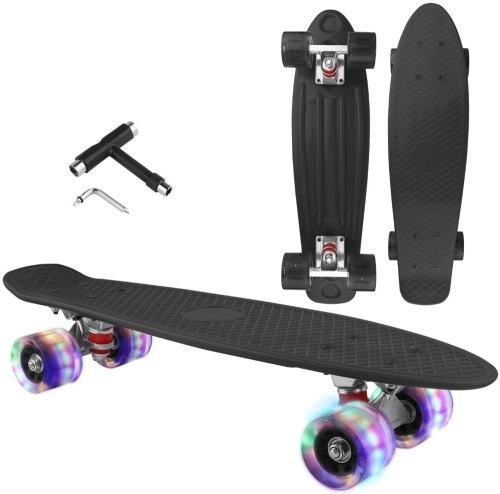 LOVELY DECOR Complete 27" Skateboard Cruiser with LED Light Up Wheels - Appears New  - Lot 829