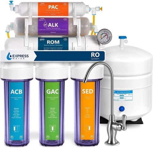 Express Water ROALK10DCG Under Sink 10 Stage Reverse Osmosis Alkaline Water Filtration System - Appears New   - Lot 82