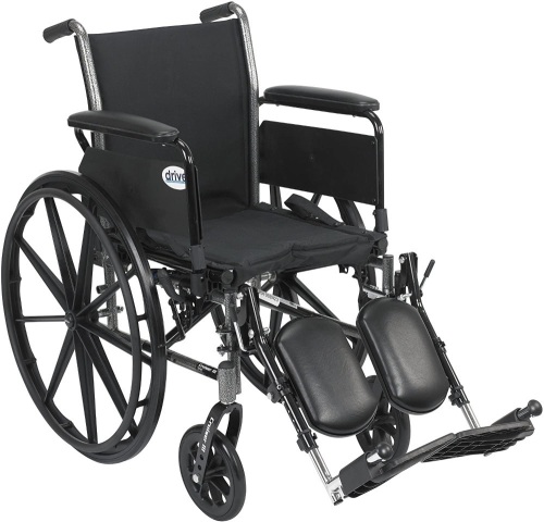 Drive Medical Cruiser III Light Weight Wheelchair with  Flip Back Removable Full Arms/Elevating Leg Rests, 20 Inch - Appears New   - Lot 139