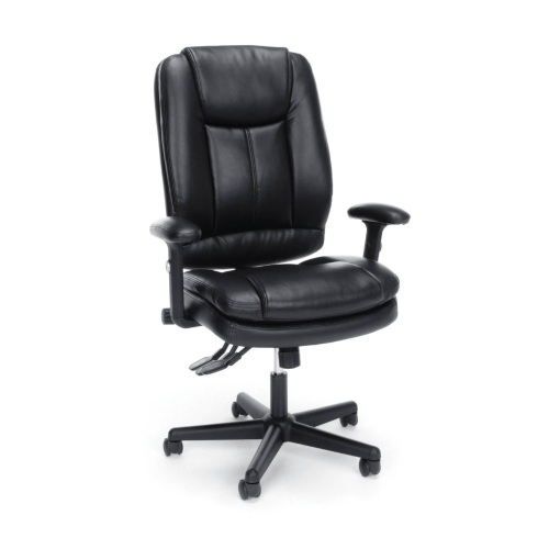 Essentials Collection Ergonomic High-Back Bonded Leather Executive Chair Black - Appears New - Lot 153