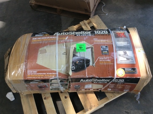 ShelterLogic All-Steel Metal Frame Auto Shelter for Small Vehicles, 10' x 20' x 8' - E-Comm Return, Unknown Condition   - Lot 158