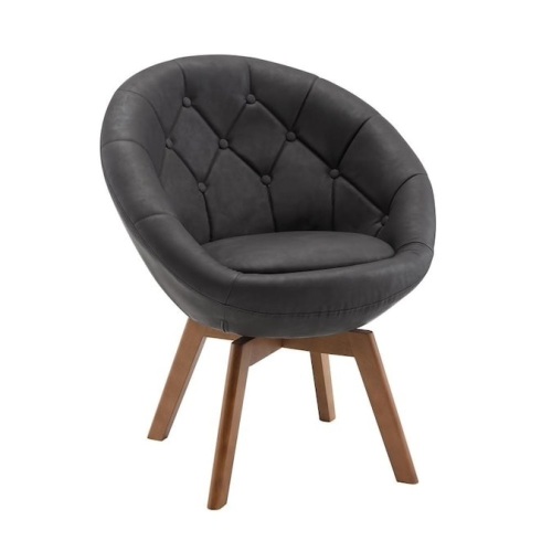 Lucky-Angel Round Faux Leather Corner Chair - Appears New, Missing Hardware  - Lot 871