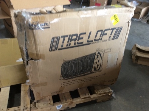 HyLoft Heavy Duty Adjustable Garage Wall Multi-Tire Rack Storage - E-Comm Return, Unknown Condition   - Lot 1013