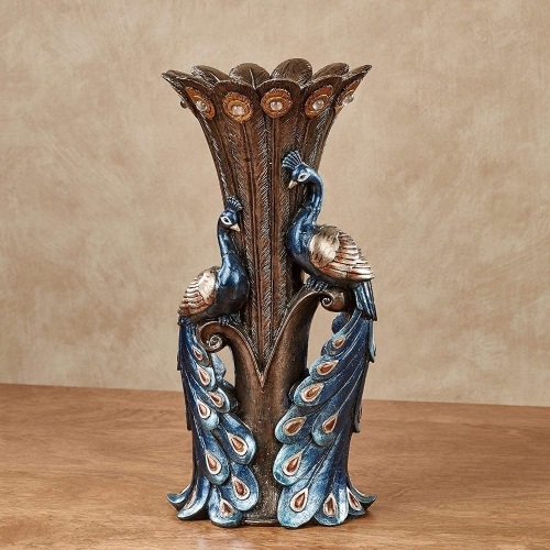 Touch of Class Priscilla Peacocks Decorative Table Vase 5.5" x 12" - Appears New  - Lot 858