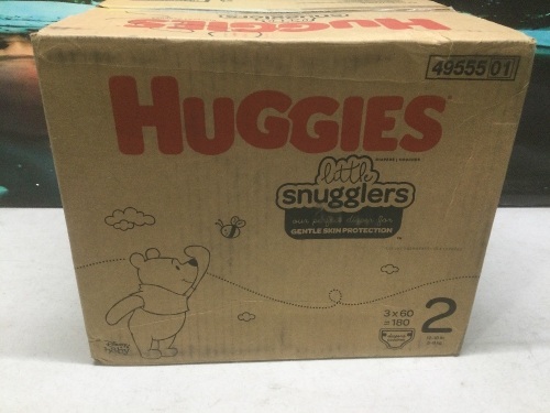 Huggies Little Snugglers Diapers, Size 2, 180 ct - New - Lot 1077