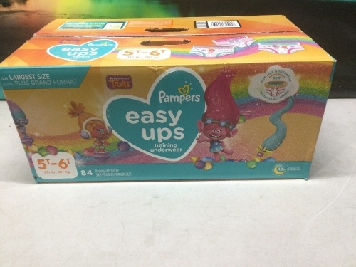 Pampers Easy Ups Training Underwear, Size 5T-6T, 84 Ct - New - Lot 1079