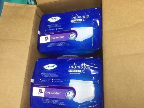 TENA Intimates Overnight Incontinence Underwear, XL, 48 Ct - New - Lot 1087