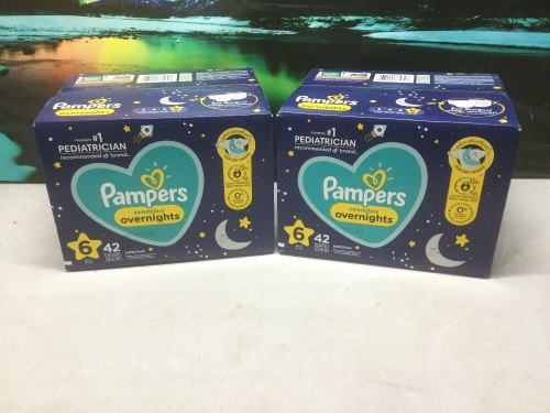Pampers Swaddlers Overnights, Size 6, 42 Ct - New - Lot 1099