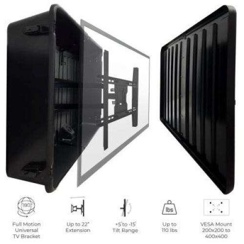Storm Shell Outdoor TV Hard Cover Weatherproof Protection 45 in. - 55 in. Television Mounting Bracket Included - E-Comm Return, Appears New  - Lot 119