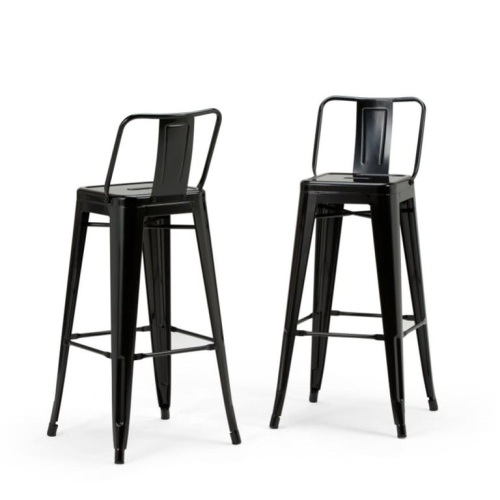 SimpliHome Rayne Industrial Metal 30" Barstools, Set of 2 - Appears New - Lot 196