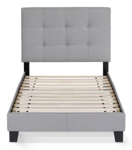 Furinno Laval Glacier Button Tufted Bed Frame, Twin - Appears New - Lot 511