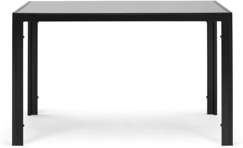 Modern Black Tempered Glass-Topped Dining Table - Appears New - Lot 1012