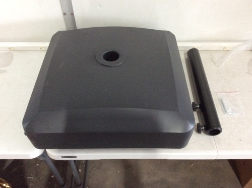 Fillable Mobile Umbrella Base Stand w/ 4 Wheels, 2 Locks, 123lb Capacity - Appears New with Missing Hardware  - Lot 179