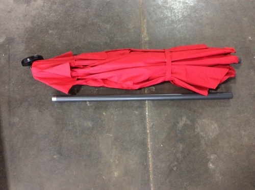 7.5ft Outdoor Solar Patio Umbrella w/ Push Button Tilt, Crank Lift - E-Comm Return  - Lot 601
