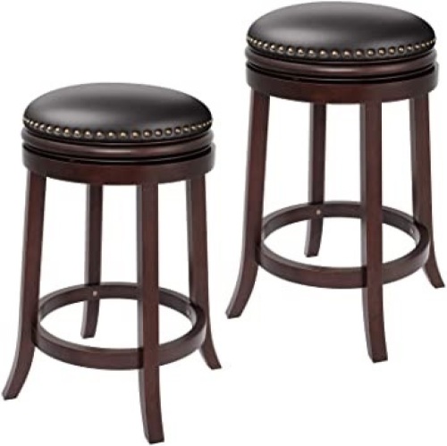 Furgle 29” Round Saddle Seat Bar Stools, Set of 2 - New  - Lot 340