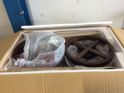 Furgle 29" Round Saddle Seat Stools, Set of 2 - E-Comm Return, Unknown Condition - Lot 764