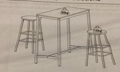 Table & 2 Stools - Lot 102