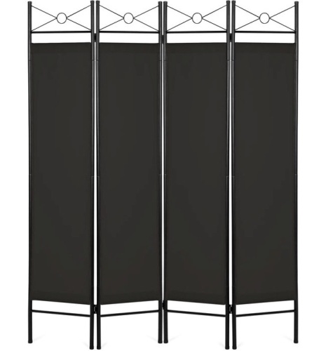 4-Panel Folding Privacy Screen Room Divider Decoration Accent, 6ft, Black, Appears New - Lot 116