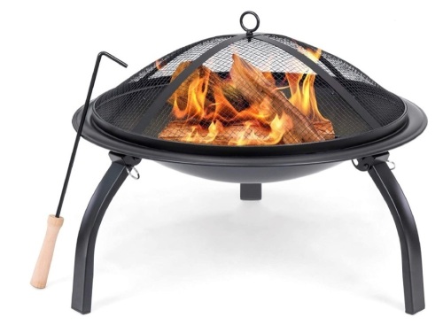 22in Outdoor Portable Folding Steel Firepit - Lot 127