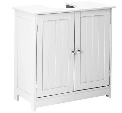 Bonnlo Bathroom Vanity For Under Pedestal Sink, 23 5/8" x 11 7/16" x 23 5/8", White - Lot 188