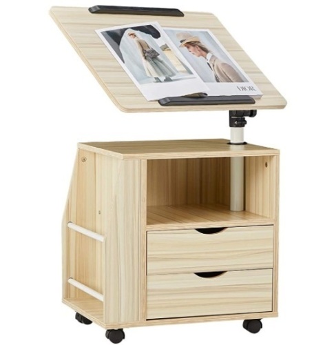 EROMMY Adjustable End Table, Natural - Lot 204