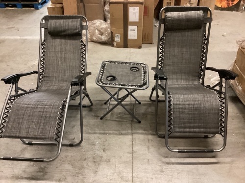 Patio Set w/ 2 Lounge Chairs, Table - Lot 244