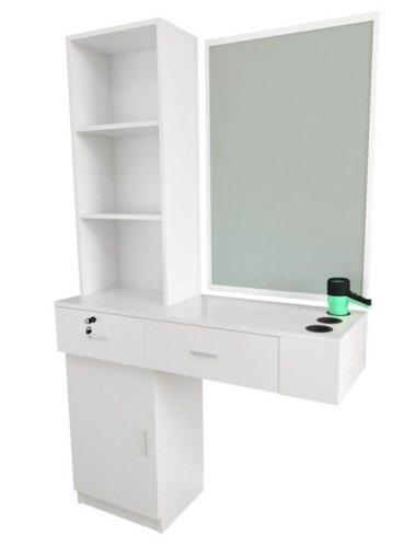White Wall Mount Hair Styling, Barber Station - Lot 303