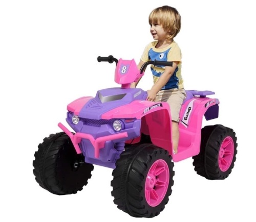 LEADZM All Terrain Vehicle Dual Drive Battery 12V7AH*1, Pink & Purple - Lot 363