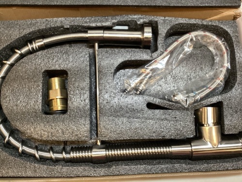 Kitchen Faucet Swivel Spring Deck Mounted, Brushed Nickel - Lot 316