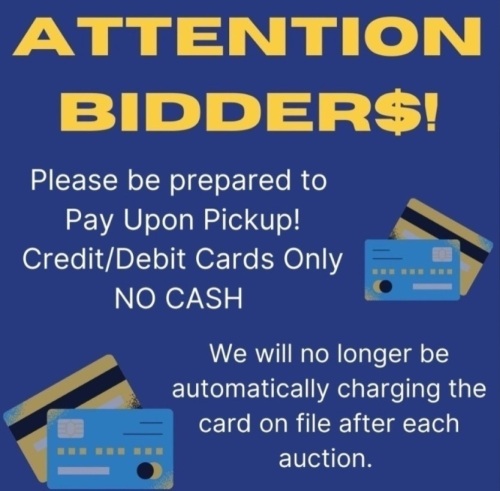 PLEASE BRING CREDIT/DEBIT CARD TO PAY UPON PICKUP! NO CASH. - Lot 1