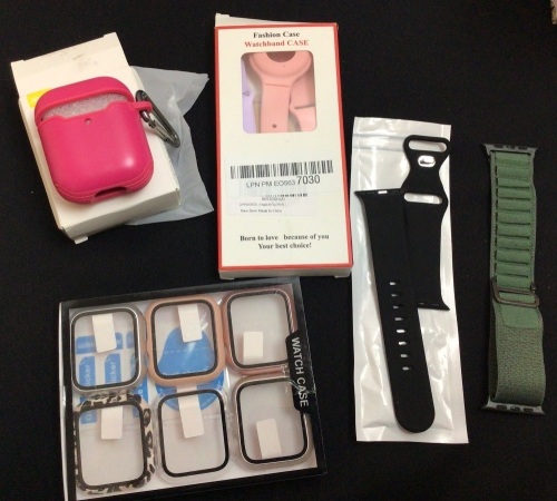 Bundle of Apple Watch, AirTag and AirPod Items-AirPod Case, AirTag Bands, Apple Watch Cases and 2 Bands - Lot 141