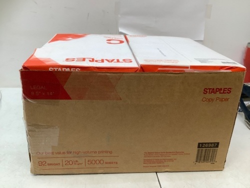 Staples Copy Paper Case, Legal Size, 5,000 Sheets - Lot 144