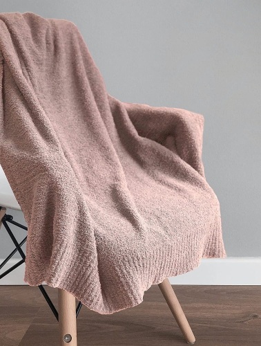 JOOJA Knit Throw Blanket 60x80" Dusty Rose - Lot 243