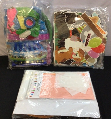Bundle of Kids Party Supplies-Paw Patrol, Puppies and a Tissue Garland Kit - Lot 245