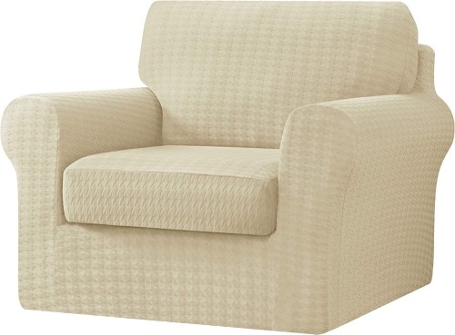 CHUN YI 3 Piece Stretch 1 Seater Couch Slipcover, Small - Lot 323