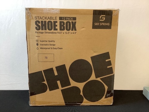 12 Pack, Stackable Shoe Boxes - Lot 376