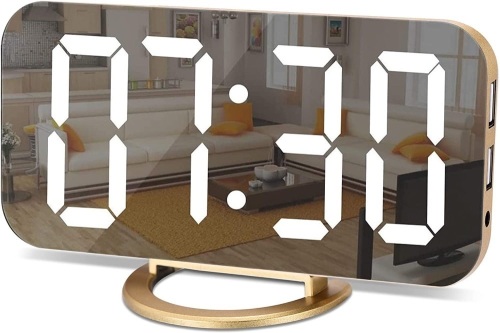 Mirrored Digital LED Alarm Clock - Lot 412