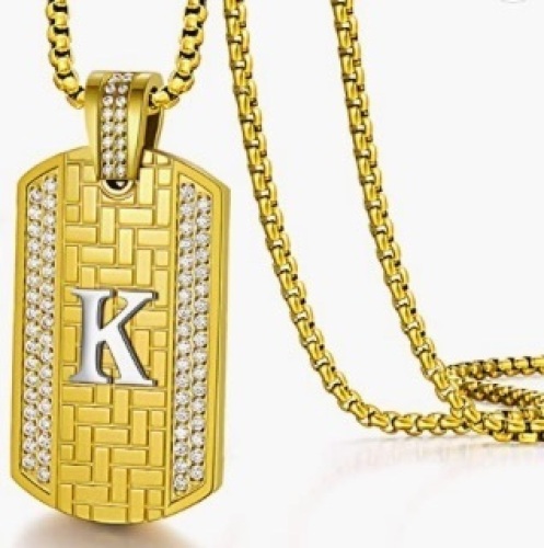 ETEVON 18K Gold Plated Initial Necklace - Lot 450
