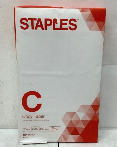 Lot of (10) Reams Staples Legal Copy Paper - Lot 464