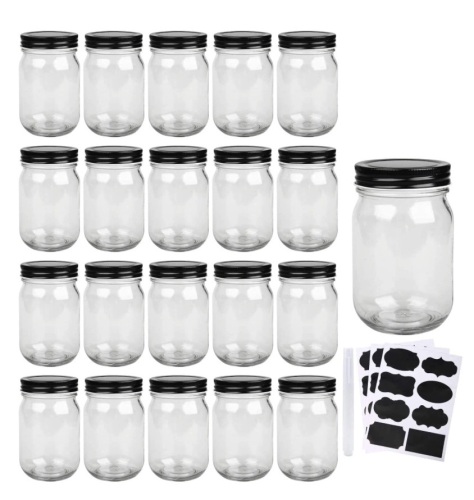 20pk 12oz Glass Jars With Lids - Lot 261