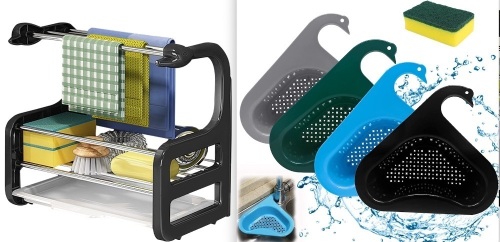 Kitchen Sink Caddy Organizer & 4PCS Swan Drain Baskets - Lot 224