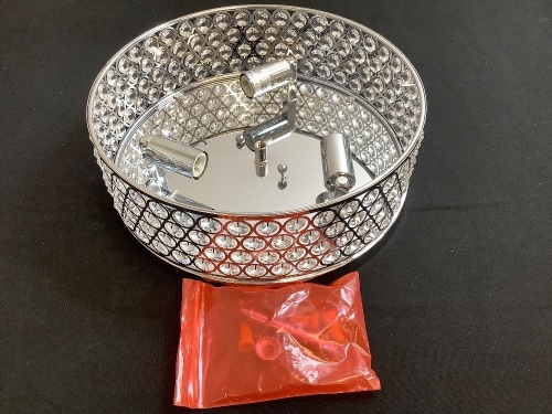 Doraimi Silver Crystal Ceiling Light Fixture - Lot 298