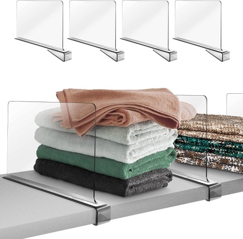 Hekmaden Acrylic Shelf Dividers for Closet Organization 4PCS - Lot 272
