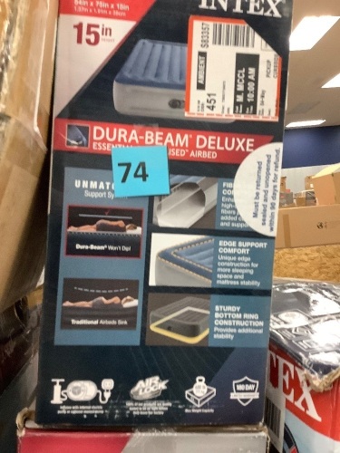 Intex Dura Beam Deluxe 15in Queen - Lot 74