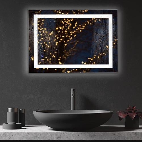 Led Mirror for Bathroom, 32"×24" (800×600mm)Defogger Led Bathroom Mirror Backlit Mirror Bathroom Lighted Bathroom Mirror Led Vanity Mirror, Lighted Wall Mirror with Touch Screen/Dimmable Lights - Lot 189