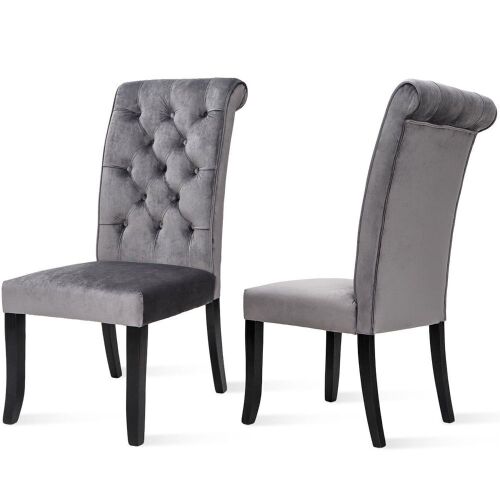 Lot of (2) Dining Tufted Armless Upholstered Accent Chair, Set of 2  - Lot 38
